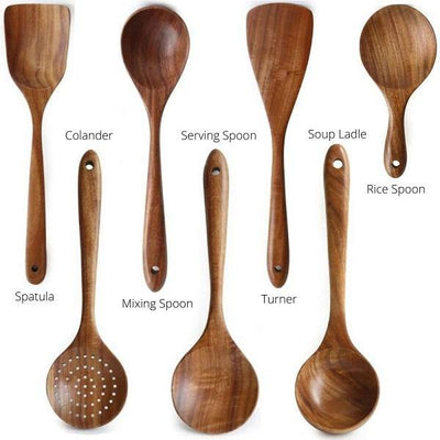 SKOVEN™ Natural wooden utensils - 4Cookers