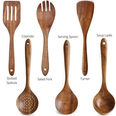 SKOVEN™ Natural wooden utensils - 4Cookers